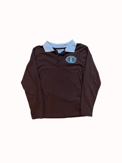 DON'T STARE BROWN POLO BUTTON-UP