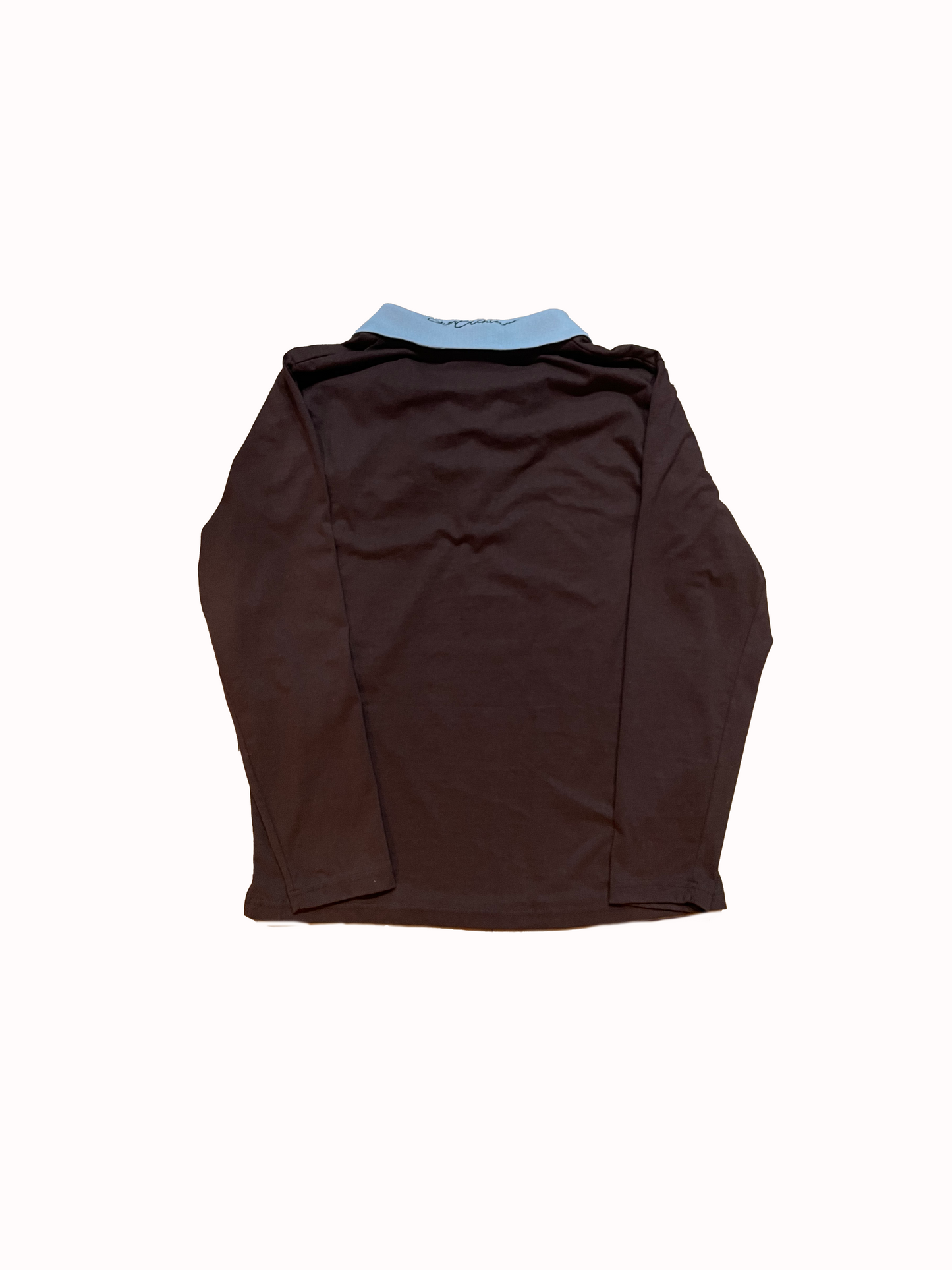 DON'T STARE BROWN POLO BUTTON-UP